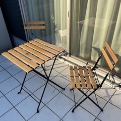 【美品】IKEA ガーデンチェア　2脚　テーブル　セット