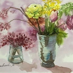 第4月曜日【よみうりカルチャー恵比寿】花を描く透明水彩画