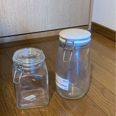 ガラス瓶 蓋付 ×2
