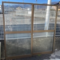 新日軽 アルミサッシ 幅90cm×高さ180cm 掃き出し窓 網...