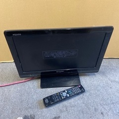 SHARP 19型 液晶テレビ リモコン、B-CASカード付き　...