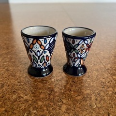 メキシコ　伝統工芸品のテキーラグラス　２個セット