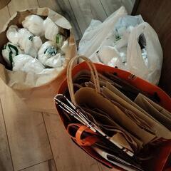 スーパーのビニール袋約60枚&紙袋約30枚