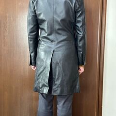 ブラック系　レザーロングコート(MEN\'S TENORAS) 