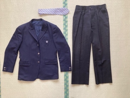 北海道石狩南高等学校　男子生服4点セット(ブレザー、スラックス、セーター、ネクタイ)