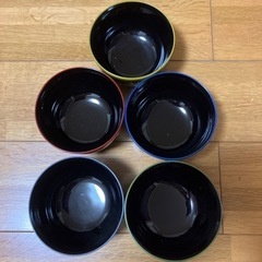 5色色違い中椀　新品 13✖️深さ8cm