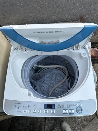 シャープ　7.0kg  洗濯機  2016年  中古品  ホース付き