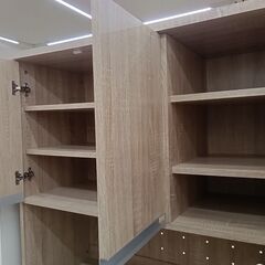 ☆ジモティ割あり☆ レンジボード 木目調 W90×D39.5×H181.5 クリーニング