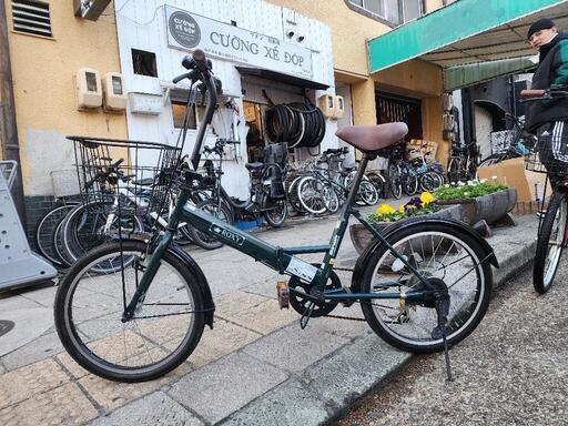 　折りたたみ自転車　ＭＡＲＵＩＳＨＩ　ＲＯＸＹ　２０インチ　6変速　緑　配達可能