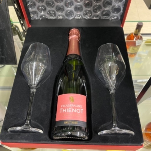 J3236 未開栓 THIENOT ティエノー Classique Rose Brut クラシック・ロゼ　ブリュット グラスセット