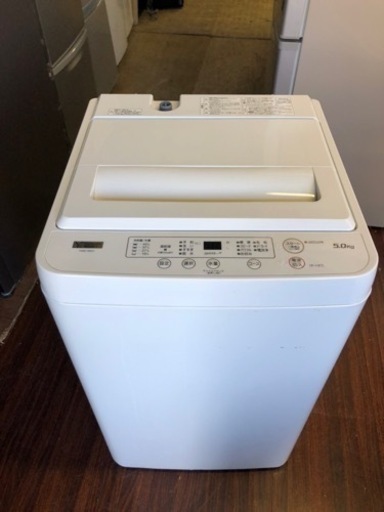 福岡市内配送設置無料　2021年　ヤマダオリジナル 全自動洗濯機 (洗濯5.0kg) アーバンホワイト YWMT50H1