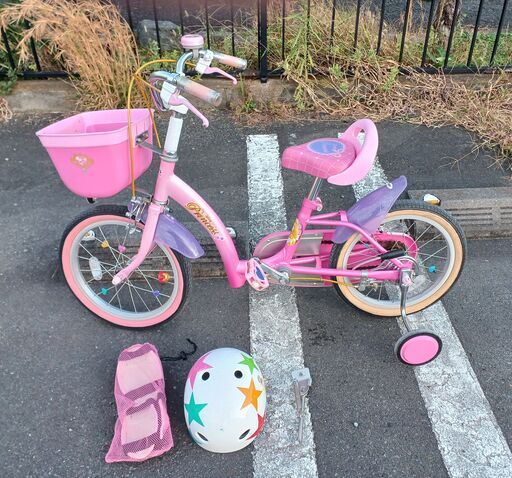 ベビー・子供用品買取販売キッズモール湘南/idesデズニープリンセス１６インチ/ヘルメット付き