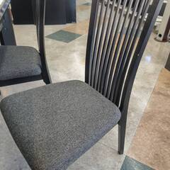 ☆シギヤマ家具/5点ダイニングセット/エナメル素材/ブラック/シンプル/おしゃれ/№793☆