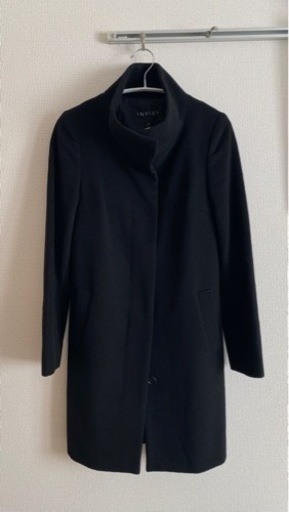 レディースINDIVI カシミヤコート　黒　スタイリッシュ