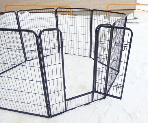 ペットフェンス 205×180cm 中大型犬用 ペットサークル 犬小屋 スチール