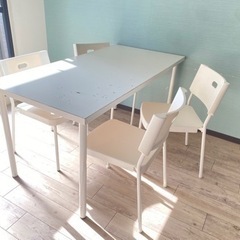 IKEA ダイニングテーブル椅子４脚セット　スチール　鉄