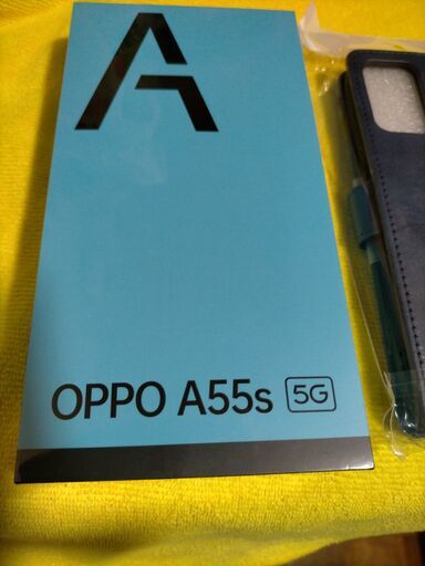 【新品未開封】 OPPO A55S 5G + 手帳型ケース CPH2309 グリーン