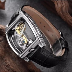 新春大セール　人気腕時計　文字盤スケルトン　ゴールド　シルバー　モテアイテム　モテファッション　オシャレアイテム　プレゼント　ギフト　贈り物　