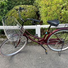 自転車　No.1197　ワインレッド　シティサイクル　ママチャリ...
