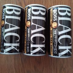 2月中旬まで。BOSS　ブラックコーヒー缶3個。