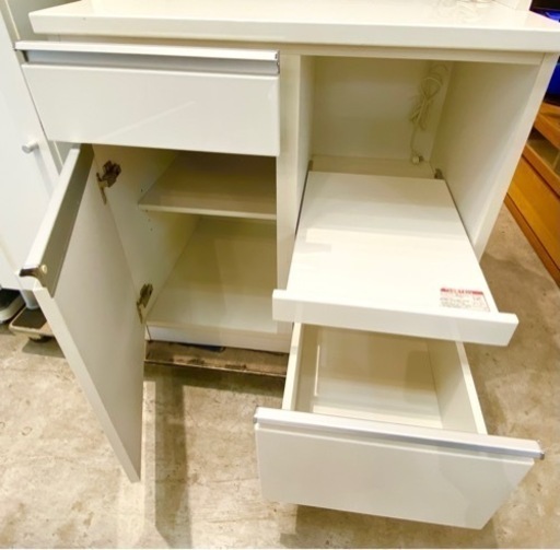 エイブイ：ニトリ　キッチンボード食器棚　ELAIN-80KB-WH