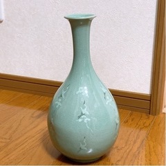 青磁の花瓶　熊津　花器　熊津窯　花瓶　壺