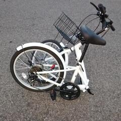 折りたたみ自転車 白 20インチTJ2586