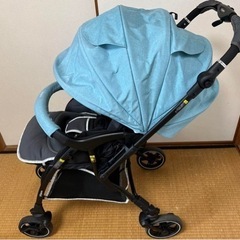 美品】ピジョンA型ベビーカー 赤ちゃん本舗限定色 ライトブルー ハイシート