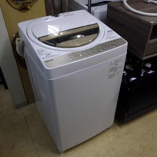 2019年製 東芝 TOSHIBA 全自動洗濯機 6.0kg 配達設置対応/1カ月保証 AW-6G8