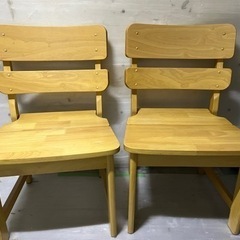 天然木椅子2脚