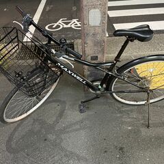 自転車　No.1166　ブラック　6段切替　ママチャリ　シティサ...