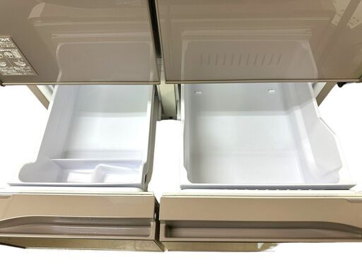JY 美品 HITACHI 6ドア フレンチ 430L ノンフロン冷凍冷蔵庫 2018年製 クリスタルドア R-XG4300H 動確済