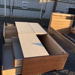 省スペースベッドフレーム ショート ダークブラウン