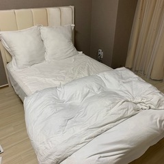 【無料】セミダブルベッド ニトリ すのこベッド(ホワイト) マットレス