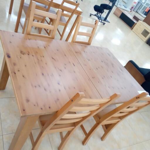 ★ジモティ割あり★  ダイニングセット 木目調 H約75×D95×W148 クリーニング済み OJ3172