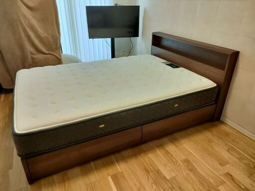 フランスベッド 引出し付きベッドフレーム ダブルサイズ