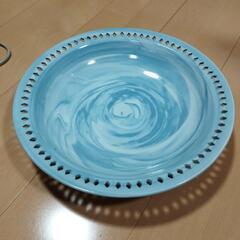 煮物鉢　大鉢　和皿　水色　マーブル模様　