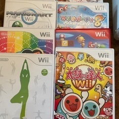 Wii本体　ゲームソフト8本　コントローラー4本　マリオカート用...