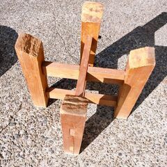 【状態良好】石臼　石臼台　杵　３点セット