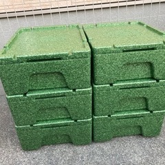 【強力】保温コンテナボックス 発泡スチロール緑強力箱