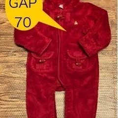 GAP  70  ロンパース　くま　ベアー　もこもこ　赤