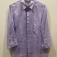 リネンシャツ 紫 Lサイズ ★年末年始限定★