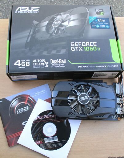 ☆エイスース ASUS PH-GTX1050TI-4G GTX 1050 Tiビデオカード グラフィックボード◆従来比2倍のファン寿命