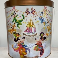 ディズニー40周年 チョコレートクランチ 空き缶 楕円 