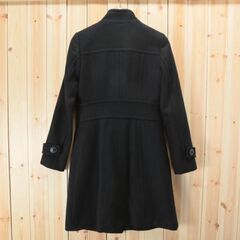 美品　バーバリー BURBERRY ブルーレーベル レディース アンゴラ カシミヤ混 ハイネック コート 36(S) ブラック