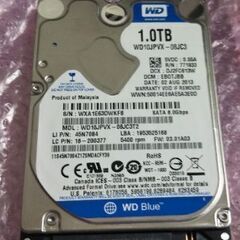 1TB 2.5インチHDD 