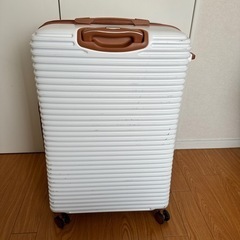スーツケース　白×茶色　大容量　