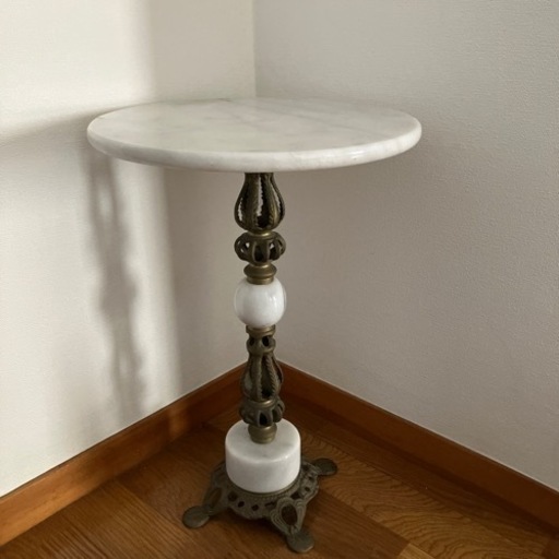 アンティーク　大理石サイドテーブル  真鍮