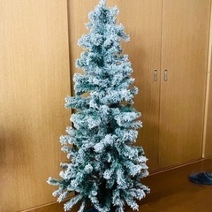 白いクリスマスツリー150cmライト付き