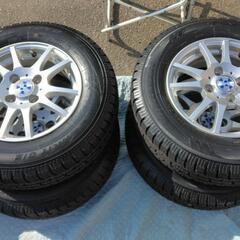 【雪予報】未使用タイヤ155/80R13未使用スタッドレスタイヤ(2022年39週製)＆中古アルミホイール4本セット